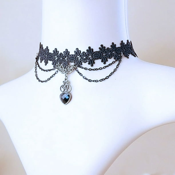 Black Flower Necklace Choker Hot Fashion Cute Free UK Delivery Jewellery Style